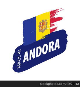 Andora national flag, vector illustration on a white background. Andora flag, vector illustration on a white background