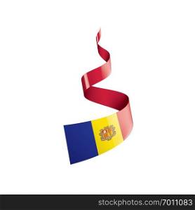 Andora national flag, vector illustration on a white background. Andora flag, vector illustration on a white background