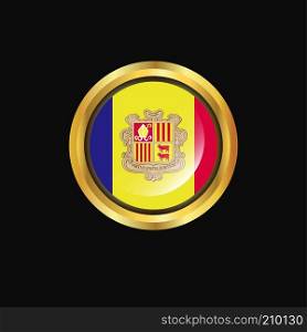 Andorra flag Golden button