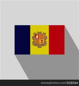 Andorra flag Long Shadow design vector