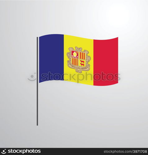 Andorra waving Flag