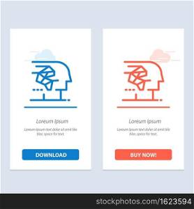 Android, Artificial, Brain, Human, Interface Blue and Red Download and Buy Now web Widget Card Template