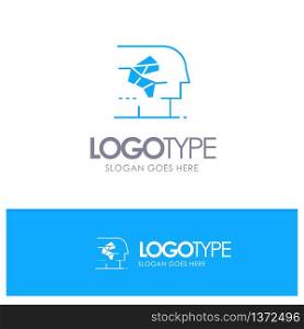 Android, Artificial, Brain, Human, Interface Blue Solid Logo with place for tagline