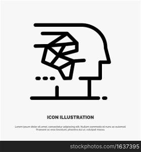 Android, Artificial, Brain, Human, Interface Line Icon Vector