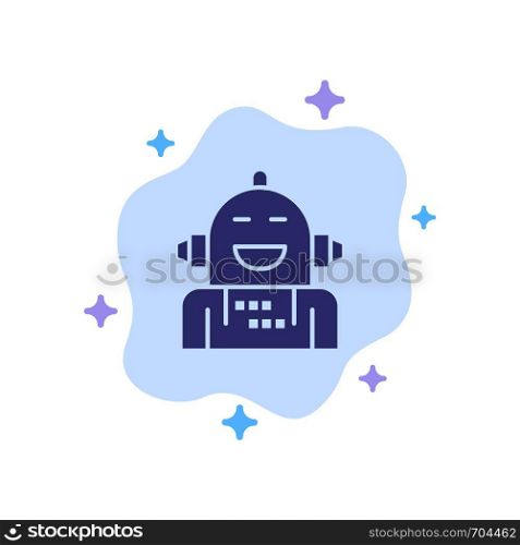 Android, Artificial, Emotion, Emotional, Feeling Blue Icon on Abstract Cloud Background