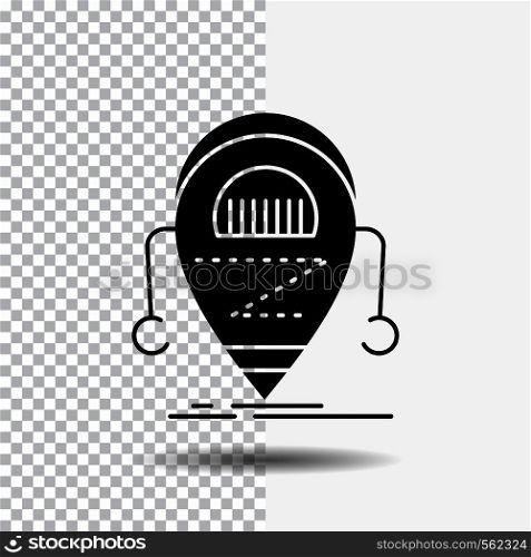 Android, beta, droid, robot, Technology Glyph Icon on Transparent Background. Black Icon. Vector EPS10 Abstract Template background