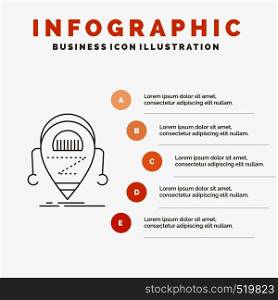 Android, beta, droid, robot, Technology Infographics Template for Website and Presentation. Line Gray icon with Orange infographic style vector illustration. Vector EPS10 Abstract Template background