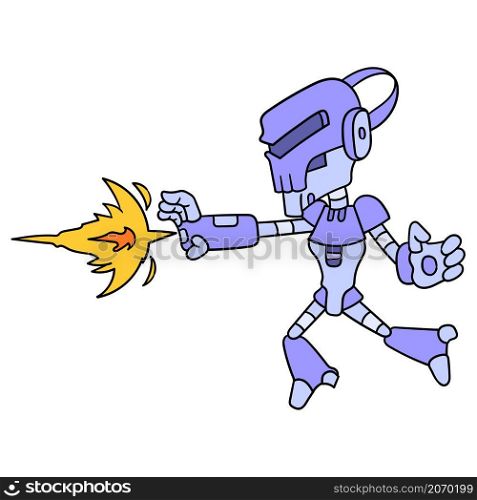android human robot attack issuing a fireball kick