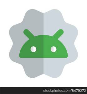 Android humanoid shape badge or sticker layout