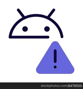 Android operating system warning with the triangular exclamation mark
