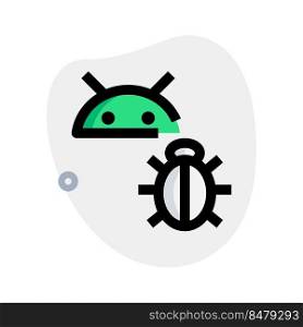 Android operating system with a bug logon type isolated on a white background