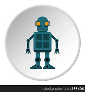 Android robot icon in flat circle isolated on white background vector illustration for web. Android robot icon circle
