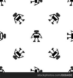 Android robot pattern repeat seamless in black color for any design. Vector geometric illustration. Android robot pattern seamless black