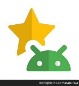 Android smartphone favorite feature with a star logotype