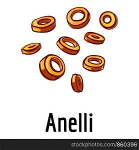 Anelli pasta icon. Cartoon of anelli pasta vector icon for web design isolated on white background. Anelli pasta icon, cartoon style