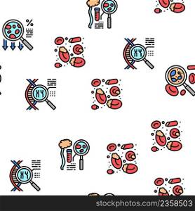 Anemia Patient Health Problem Vector Seamless Pattern Thin Line Illustration. Anemia Patient Health Problem Vector Seamless Pattern