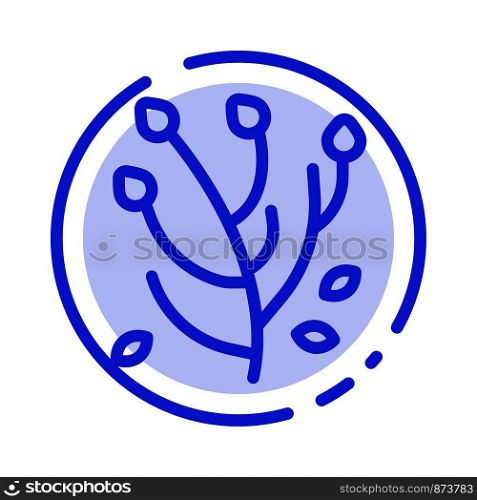 Anemone, Anemone Flower, Flower, Spring Flower Blue Dotted Line Line Icon