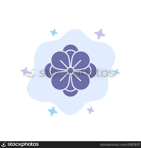 Anemone, Anemone Flower, Flower, Spring Flower Blue Icon on Abstract Cloud Background