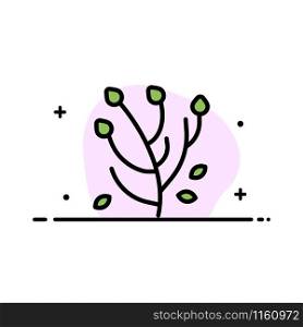 Anemone, Anemone Flower, Flower, Spring Flower Business Flat Line Filled Icon Vector Banner Template