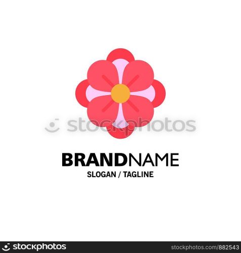 Anemone, Anemone Flower, Flower, Spring Flower Business Logo Template. Flat Color
