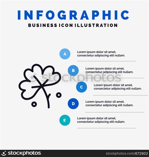 Anemone, Anemone Flower, Flower, Spring Flower Line icon with 5 steps presentation infographics Background