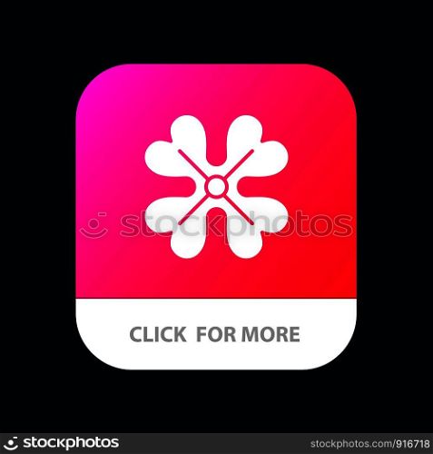Anemone, Anemone Flower, Flower, Spring Flower Mobile App Button. Android and IOS Glyph Version