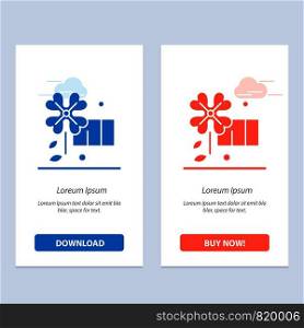Anemone, Flower, Spring Flower Blue and Red Download and Buy Now web Widget Card Template