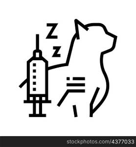 anesthesia cat line icon vector. anesthesia cat sign. isolated contour symbol black illustration. anesthesia cat line icon vector illustration