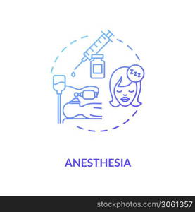 Anesthesia concept icon. Medical sedation, healthcare service idea thin line illustration. Anesthetic injection, preparation for surgery. Vector isolated outline RGB color drawing. Anesthesia concept icon