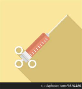 Anesthesia syringe icon. Flat illustration of anesthesia syringe vector icon for web design. Anesthesia syringe icon, flat style