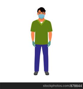 Anesthetist medical specialist isolated vector illustration on white background. Anesthetist medical specialist