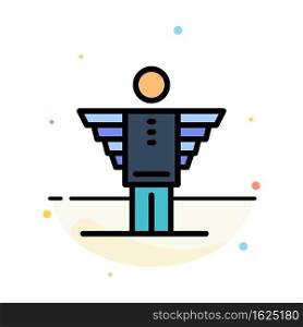 Angel, Business, Career, Freedom, Investor Abstract Flat Color Icon Template