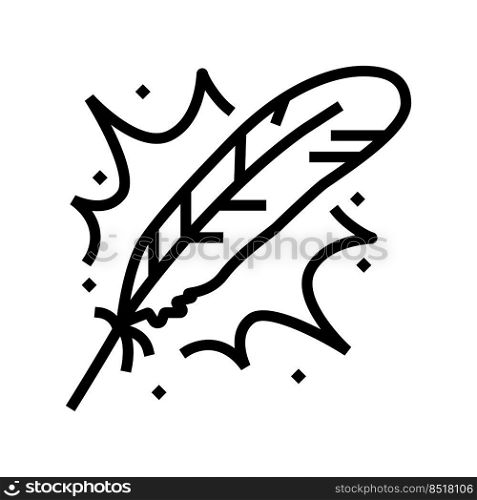 angel feather soft fluffy line icon vector. angel feather soft fluffy sign. isolated contour symbol black illustration. angel feather soft fluffy line icon vector illustration