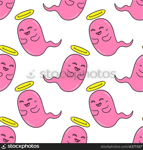 angel ghost smile seamless pattern textile print