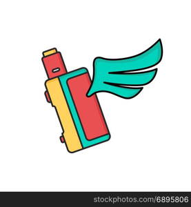 angel wing vape vaporizer electric cigarette. angel wing vaporizer electric cigarette - vape life vector