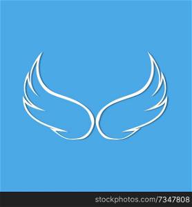angel wings blue background