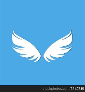 angel wings blue background