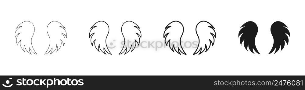 Angel wings. Wings icon isolated Vector. Angel wings. Wings icon isolated. Vector illustration