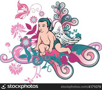 angel with floral