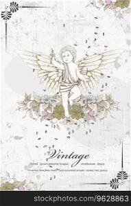 Angel with floral Royalty Free Vector Image