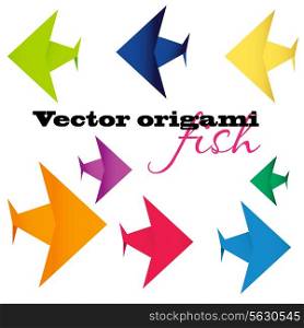 angelfish origami vector illustration . EPS 10.