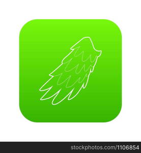 Angelic wing icon green vector isolated on white background. Angelic wing icon green vector