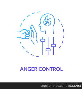 Anger control concept icon. Self improvement, personal growth, stress management idea thin line illustration. Controling negative impulses. Vector isolated outline RGB color drawing. Anger control concept icon