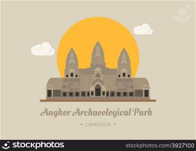 Angkor Wat Temple, Siem reap, Cambodia , eps10 vector format
