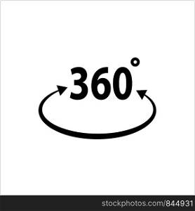 Angle 360 Degrees Sign Icon Vector Art Illustration