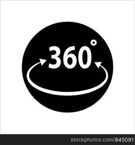Angle 360 Degrees Sign Icon Vector Art Illustration