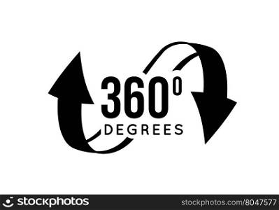 Angle 360 degrees view sign icon.. Angle 360 degrees view sign icon. The concept of a full rotation. Vector