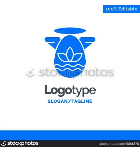 Angle, Celebration, Easter, Protractor Blue Solid Logo Template. Place for Tagline