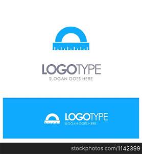 Angle, Construction, Measure, Ruler, Scale Blue Solid Logo with place for tagline