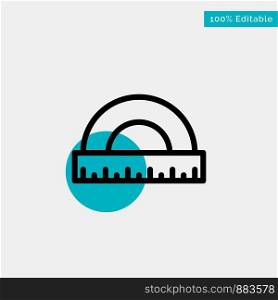 Angle, Construction, Measure, Ruler, Scale turquoise highlight circle point Vector icon